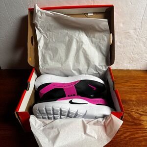 Nike Flex‎ Runner 4 GS Kids Black Pink Slip On Athletic Shoes Size 7Y